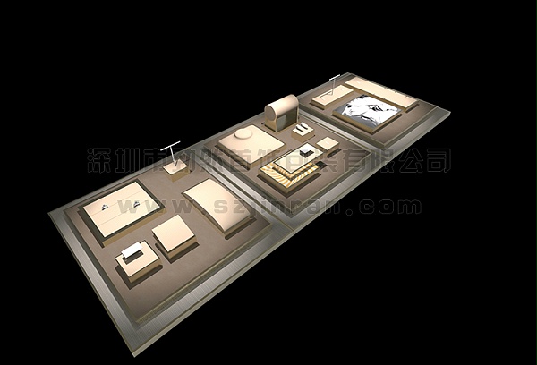 卡地亚珠宝陈列,梵克雅宝珠宝道具,金属边陈列设计2