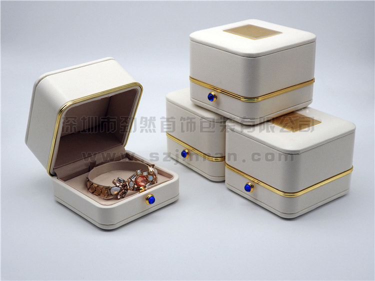 高檔珠寶首飾盒包裝盒金邊按扣首飾盒訂做現貨7